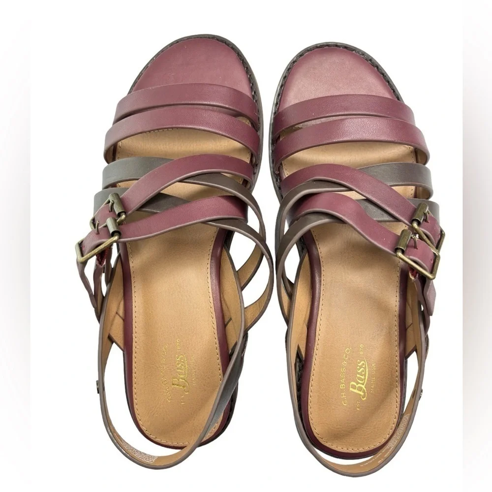 G.H. Bass & Co AMIDY Strappy Leather Sandals Womens Size 7 Adjustable Buckle NEW